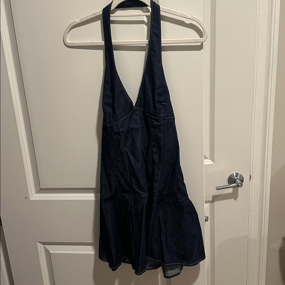 Dark Blue Halter Dress